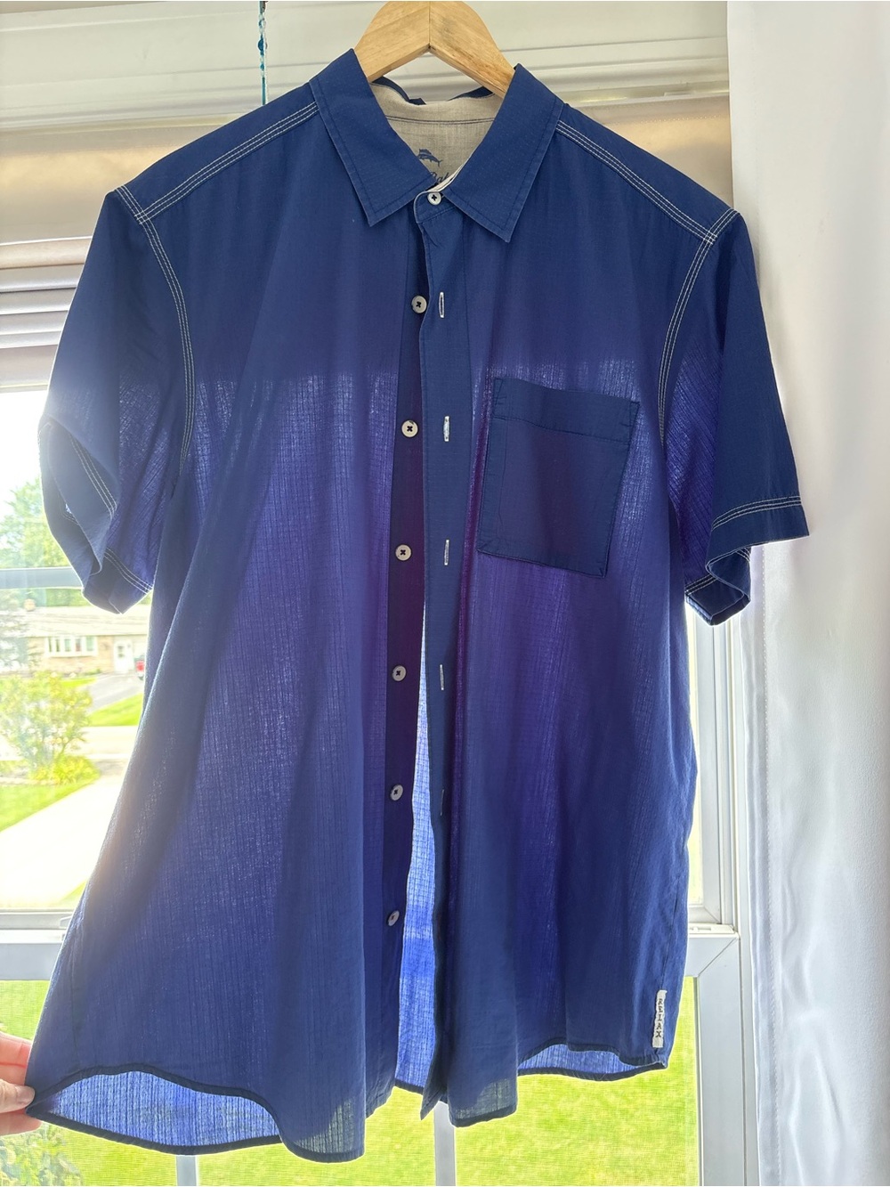 Tommy Bahama Navy Short-Sleeve Casual Button-Down Shirt